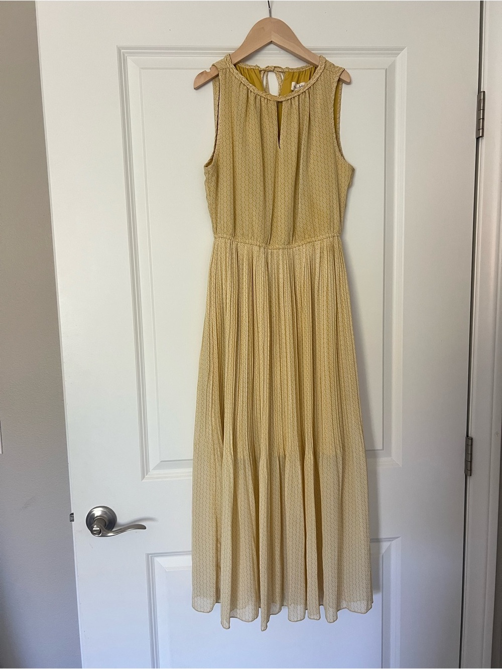 Maison Jules Pale Yellow Sleeveless Maxi Dress with Tie Back